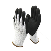 Gants de travail anti-coupure HPPE de niveau 4 avec revêtement en nitrile pour la construction, le jardinage et l'industrie