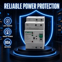 Commutateurs électriques de transfert automatique à double alimentation CNFLY Din Rail AC ATS L N 220V, petits, 2P 63A, en cuivre, CE