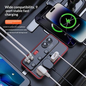 Chargeur de voiture 12V/24V 220V, convertisseur universel multifonction, charge rapide, double prise USB, allume-cigare pour voitures - Product Image 1