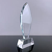 MH-J0165 de plaque de trophée en verre en forme de flamme vierge en gros