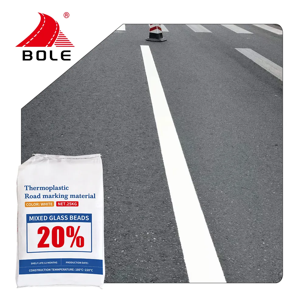 Revêtement de marquage routier higway hautement réfléchissant trafic thermoplastique 20% perles de verre peinture de marquage