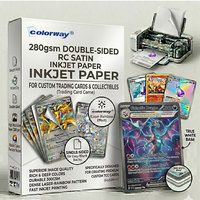 NUOVO COLORE 2027: Carta Fotografica Inkjet Bifacciale con Anima Nera 300/330gsm per Carte TCG Personalizzate e Carte Pokémon