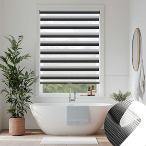 Persianas Verticales Inalámbricas SAMADHI Zebra para Ventanas, Diseño Vertical para el Hogar, de Poliéster - Product Image 1