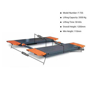 पोर्टेबल मध्य वृद्धि हाइड्रोलिक कैंची कार लिफ्ट 1200Mm ऊंचाई कार की मरम्मत बिंदु का उपयोग बिजली के ऑटो कार लिफ्टों - Product Image 3