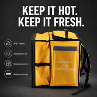 Sac à dos isotherme imperméable personnalisé OEM 74L avec bandes réfléchissantes et porte-gobelets pour livreurs de repas en usine