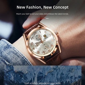 Nouvelle montre pour homme en PU avec bracelet en alliage, montre de business pour homme - Product Image 4