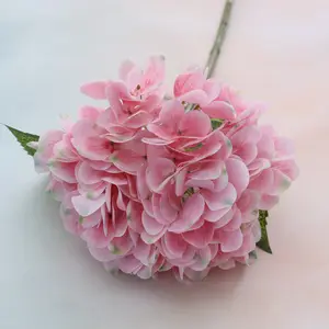 E510 künstliche rosa Hortensienblumen mit echter Haptik, 3D-Real-Haptik, gefälschter Latex-Hortensie-Stiel