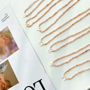 Collar de Perlas Barrocas Naturales, Gargantilla de Piedras Naturales, Collar de Cuentas de Cristal, Cadena de Letras Acrílicas, Collar Personalizado - Product Image 6