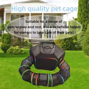 Portable <strong>Foldable</strong> Breathable Pet <strong>Cage</strong> with Zipper Closure for Cats &amp; <strong>Dogs</strong>-Outdoor Use Tubes &amp; Tunnels - Product Image 4