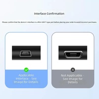 Câble d'extension USB 2.0, câble d'extension mini USB, câble de données mini 5 broches de type T avec noyau en ferrite pour transfert de données