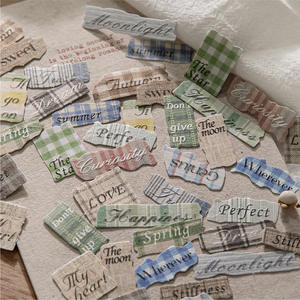 40 pegatinas por paquete Serie de fragmentos de papel Notas en inglés en relieve Pegatinas decorativas para diario hechas a mano - Product Image 1