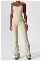 Ensemble de sport pour femme : débardeur de yoga à col carré effet seconde peau et leggings évasés pour le fitness