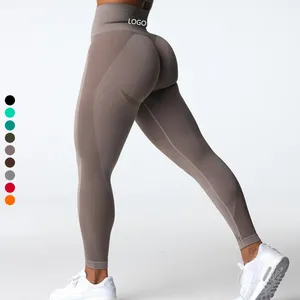 Vêtements de sport pour femmes sans couture Scrunch bout à bout entraînement taille haute Fitness vêtements de sport pantalons de Yoga Leggings collants pour femmes
