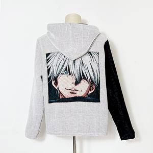 2023 arazzo personalizzato cotone Streetwear felpa con cappuccio Patchwork <span class=keywords><strong>Anime</strong></span> Plus Szie maglietta da uomo con Logo Hip Hop Tee maglione tiro vuoto - Product Image 2