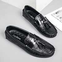 Mocassins pour hommes en cuir à pampilles, style Penny, à enfiler, légers, pour la conduite, les loisirs et les affaires, collection Printemps