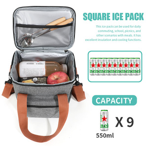 Lunch Bag Insulated Portable Cooler Bag With Shoulder Strap For Office Outdoor Use Grey Navy Blue Black - Product Image 2