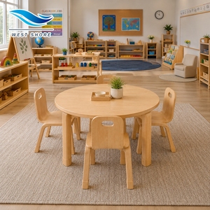 Conjunto <span class=keywords><strong>de</strong></span> Muebles <span class=keywords><strong>de</strong></span> Madera Montessori para Aula, Mesa Redonda, Silla <span class=keywords><strong>de</strong></span> Madera Curvada, Estantería para Libros, para Preescolar, Guardería, Jardín <span class=keywords><strong>de</strong></span> Infancia - Product Image 1