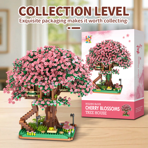Cherry Tree House 609 Micro Drill, Bloques de Construcción de Plástico ABS de Partículas Pequeñas, Juguete Educativo de Ensamblaje de Flores, Regalo Unisex - Product Image 2