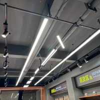Konektor Lampu Rel Komersial RONSE 30W 3 Fasa 3 Kabel 30 Sudut Sorot Dapat Diredupkan LED Aluminium Linear Track 4500 Lumens