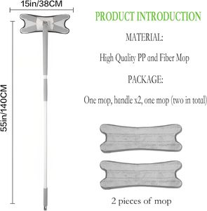 Wash Mop X-Type Stainless Steel Squeezing Mop Twist Water Self-Wringer - Product Image 2