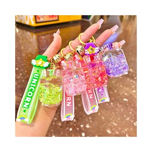 Cartoon Liquid Oil Acrylic Little Girl Key Chain Quicksand Acrylic Keychain Liquid <b>Floating</b> Bottle Little Girl Key Chain - Product Image 6
