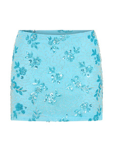 Zomer 2026 hoogwaardige groothandel T-shirt voor dames 100% katoen DIY pailletten kralen tanktop met pailletten minirok voor de stoere meiden - Product Image 4