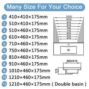 TARPUL Factory Lavabo Rectangular de 11 Tamaños Lavabo de Cerámica para Baño Pequeño Lavabo de Cerámica Lavabo de Baño - Product Image 4