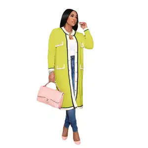 Biểu Tượng Tùy Chỉnh Của Phụ Nữ Áo Len Sorority Màu Hồng Kelly Phụ Nữ Dài Cardigan Dệt Kim Dài Tay Áo Đan Top Cardigans Cho Phụ Nữ