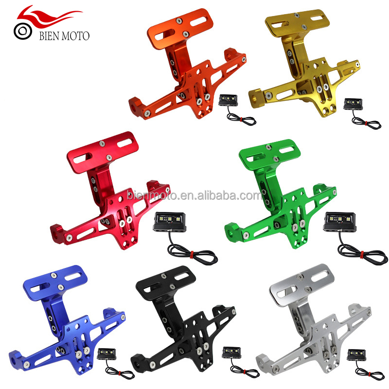 Универсальный алюминиевый угловой держатель для заднего номерного знака, номерной знак, рамка для светодиодного номерного знака для мотоцикла Honda YAMAHA SUZUKI BMW