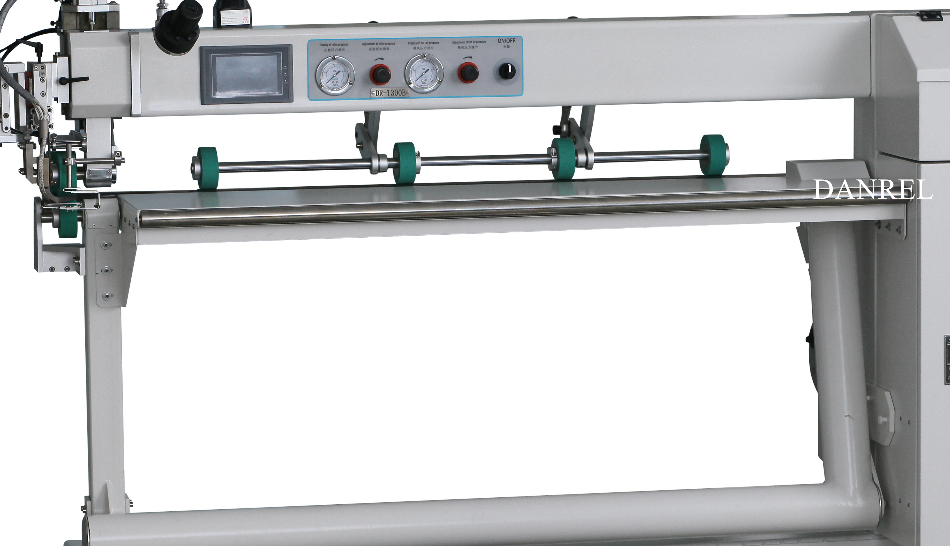 China Supplier DR-T300D Dual Arms Hot Air & Hot Wedge PE Tarpaulin Welding Machine with Fabric Pullers