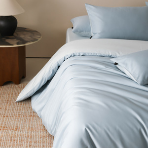 <span class=keywords><strong>Funda</strong></span> de Edredón Individual de Estilo Moderno, 100% Algodón de Fibra Larga, Color Sólido para Todas las Estaciones, Antiácaros, 200 Hilos - Product Image 4