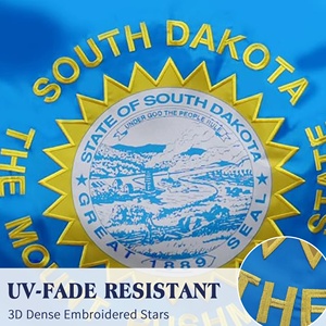 Drapeau de l'État du Dakota du Sud des États-Unis, 3x5 pieds, personnalisé en usine, brodé et cousu, en toile de nylon 210D robuste avec œillets en laiton - Product Image 3