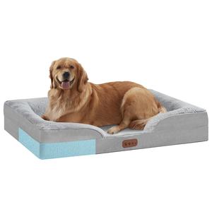 Cama de perro de espuma viscoelástica de cuero con patrón sólido, cama desmontable para mascotas, sofá para perros grandes, pequeños y medianos - Product Image 1