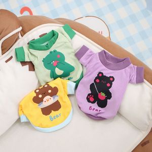 Sweat à capuche pour animaux de compagnie, imprimé animal mignon, tricot gaufré pour chiens et chats, vêtements de printemps et d'automne, design de dessin animé adorable, tissu en polyester doux - Product Image 4