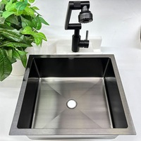 Évier de cuisine rectangulaire en acier inoxydable à un trou, fait main, sur mesure, style ferme, à encastrer, pour vente en gros