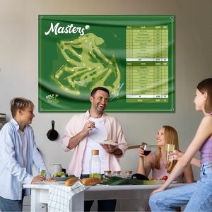 Décorations de fête Masters vertes, bannière amusante pour l'extérieur, toile de fond pour fête de golf Masters - Product Image 1