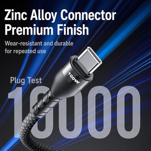 <b>USB</b> <b>C</b> to <b>USB</b> <b>C</b> Magnetic Self-Coiling <b>Cable</b> 1M 60W Fast Charging Nylon Braided for Mobile Phone - Product Image 3