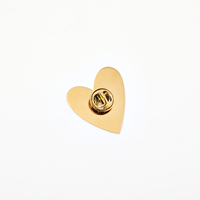 Pendientes de Corazón Dorado con Cierre de Mariposa, Minimalistas, de Acero Inoxidable, Delicados, Regalo para Mujer