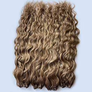 Soldes d'été Haiyi 2026 : Extensions de cheveux vierges européens couleur blond <span class=keywords><strong>platine</strong></span> pour tissage Genius Curly Nature Wave - Product Image 2