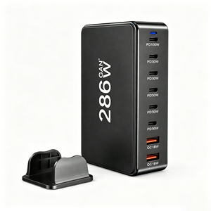 Chargeur GaN haute puissance 286W, adaptateur <span class=keywords><strong>de</strong></span> charge rapide au <span class=keywords><strong>nitrure</strong></span> <span class=keywords><strong>de</strong></span> <span class=keywords><strong>gallium</strong></span>, alimentation <span class=keywords><strong>de</strong></span> bureau multi-ports USB pour tablette et smartphone - Product Image 1
