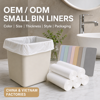 Sacs poubelles de salle de bain biodégradables, grand format, haute résistance, conformes ASTM D6866, option de fixation facile, fabrication sur mesure, OEM, ODM, emballage personnalisé