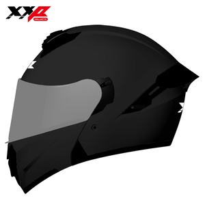 Casques XXP pour moto, casque rabattable noir, design uni, visière transparente, fermeture rapide, équipement de conduite moto - Product Image 1