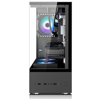 Boîtier PC Gaming ATX Personnalisable avec Panneau Latéral en Verre Trempé, Effet Vue Panoramique, Châssis de Bureau ATX en Stock
