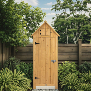 Cobertizo <span class=keywords><strong>de</strong></span> jardín <span class=keywords><strong>de</strong></span> madera para exteriores, armario <span class=keywords><strong>de</strong></span> herramientas <span class=keywords><strong>de</strong></span> techo impermeable con estantes ajustables y suelo, armario <span class=keywords><strong>de</strong></span> herramientas para muebles <span class=keywords><strong>de</strong></span> almacenamiento al aire libre - Product Image 2