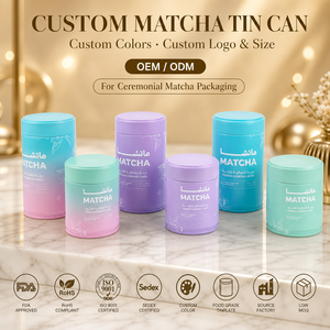 Lata de Matcha Personalizada, Cuerpo Soldado, Envase Metálico de Grado Alimenticio para Té Verde Ceremonial, Logotipo Personalizado, Fabricante OEM ODM - Product Image 1