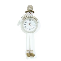 Ornamen Jam Boneka Natal Santa Snowman Rusa Kutub Buatan Tangan Ramah Lingkungan Dekorasi Meja Gantung Rumah