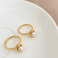 Anillo de Moda para Mujer, Doble Capa Irregular, Chapado en Oro de 18K, Estilo Vintage, Resistente al Deslustre