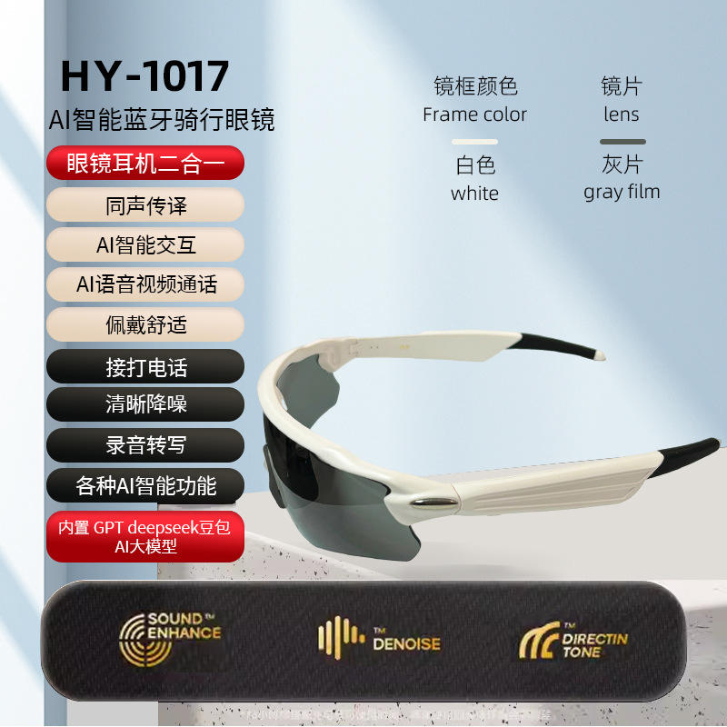 Hy-1017 กรอบสีขาว ฟิล์มสีเทา - การ์ดแปล AI
