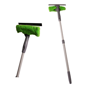 Nettoyeur de vitres sans traces avec manche long de 145 cm, <span class=keywords><strong>lave</strong></span>-vitres en microfibre, outil de nettoyage multifonctionnel 3-en-1 écologique - Product Image 2
