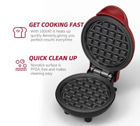 Mini Gaufrier Maison, Appareil de Cuisson pour Gâteaux et Petit-Déjeuner pour Enfants, en Aluminium